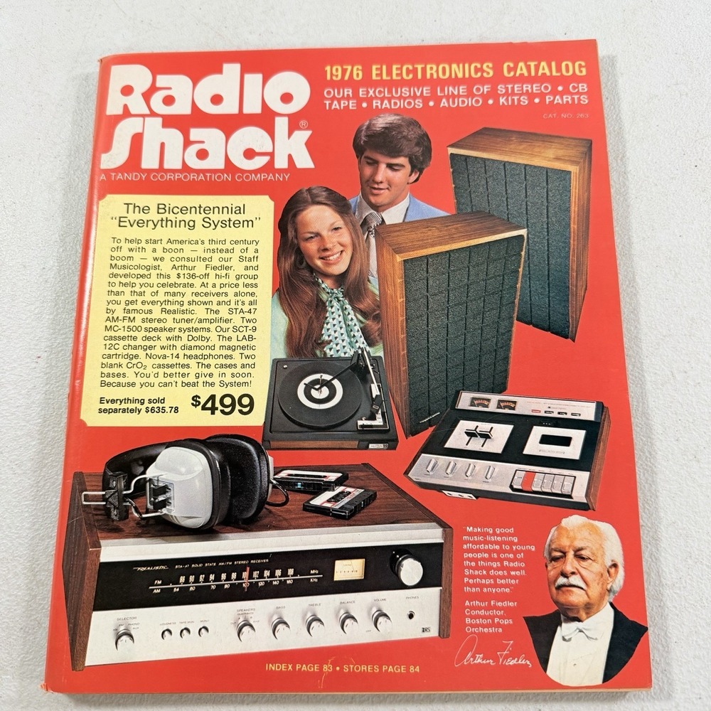 Vintage 1976 Radio Shack Electronics 163 Page Catalog Tape Deck Stereo Radios CB